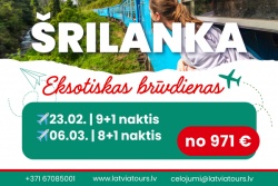 Krāšņa atpūta Šrilankā Latvia Tours